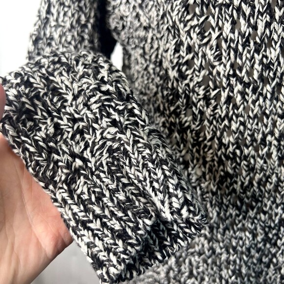 Eddie Bauer Cable Knit Sweater Long Sleeve Black and White Size Small - Picture 5 of 8